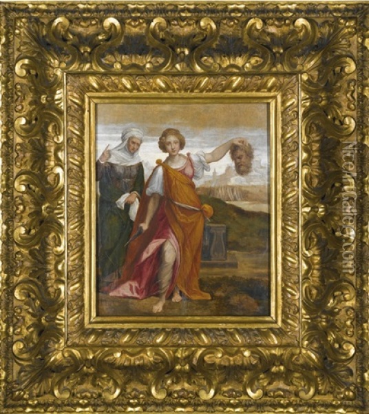 Judith With The Head Of Holofernes Oil Painting - Benvenuto Tisi da Garofalo
