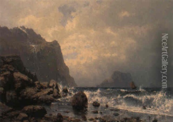 Norwegische Felsenkuste Oil Painting - Robert Schultze