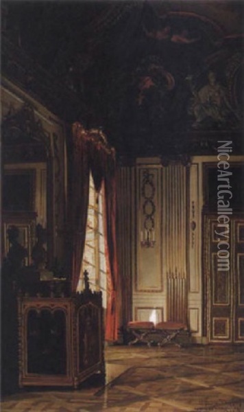 Gustav Iii: S Sangkammare Oil Painting - Josef Theodor Hansen