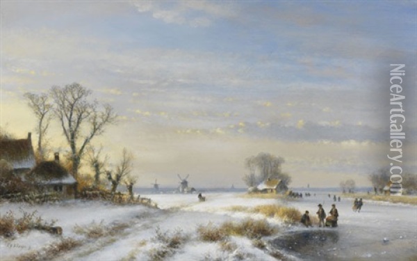 Wintervergnugen Auf Dem Eise Oil Painting - Lodewijk Johannes Kleijn