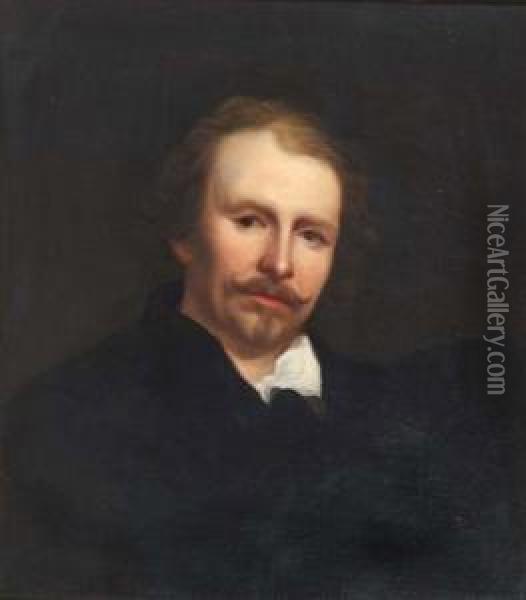 Portrait Of A Gentleman With Moustache Oil Painting - Frans Hals