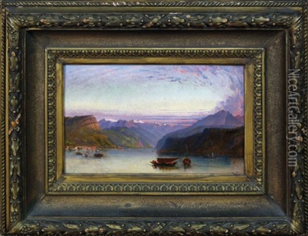 View Of Lake Como Oil Painting - John Rollin Tilton