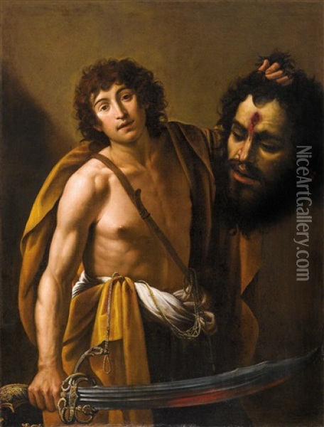 David Und Goliath Oil Painting - Giuseppe Vermiglio