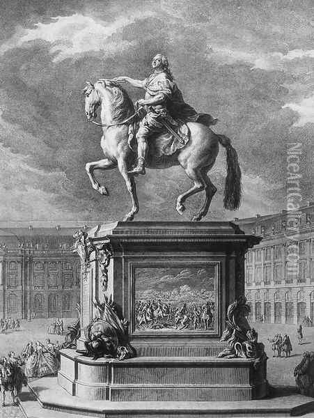 Equestrian Statue of Louis XV at Bordeaux Oil Painting - Nicolas-Gabriel Dupuis
