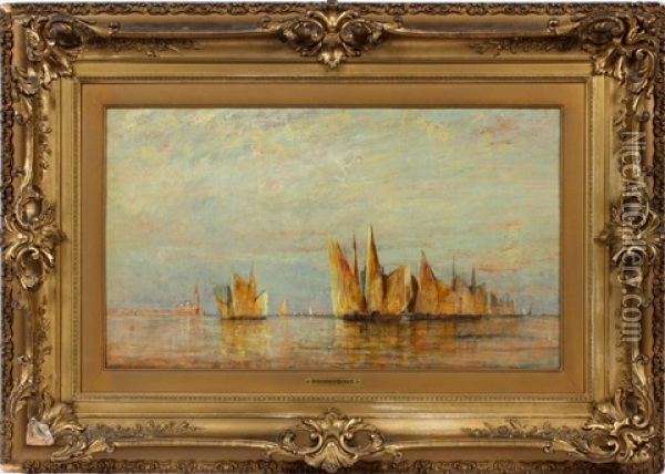 Venetian Fishing Boats Oil Painting - William Gedney Bunce