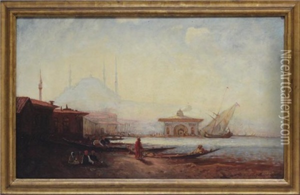 Ansicht Von Istanbul (konstantinopel) Mit Der Hagia Sophia Oil Painting - Paul Charles Emmanuel Gallard-Lepinay