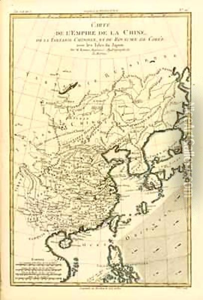 The Chinese Empire, Chinese Tartary and the Kingdom of Korea, with the Islands of Japan Oil Painting - Charles Marie Rigobert Bonne