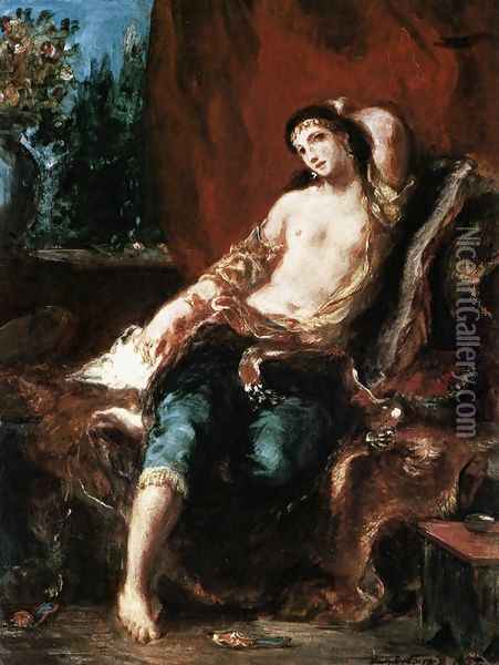 Odalisque 1857 Oil Painting - Eugene Delacroix