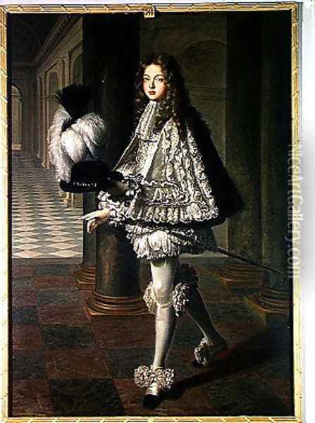 Louis Alexandre de Bourbon, Count of Toulouse in the Costume of a Novice of the Order of the Holy Spirit, 1693 Oil Painting - Louis de, the Younger Boulogne