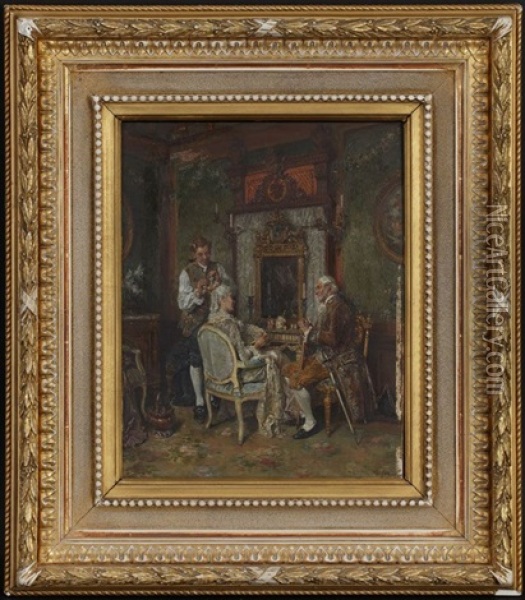 Scene D'interieur Oil Painting - Francois Adolphe Grison