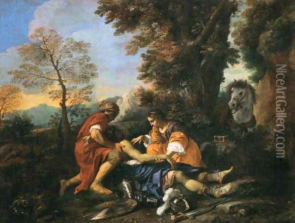 Tancred Revived by Erminia and Vafrine after the Combat with Argantes Oil Painting - Pier Francesco Mola
