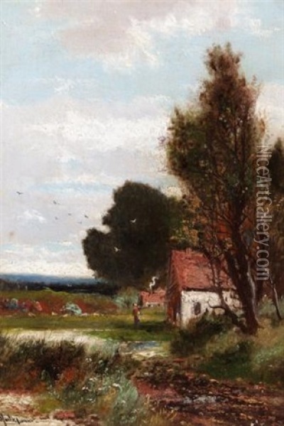 Cottage In The Woodland Oil Painting - Abraham Hulk the Younger