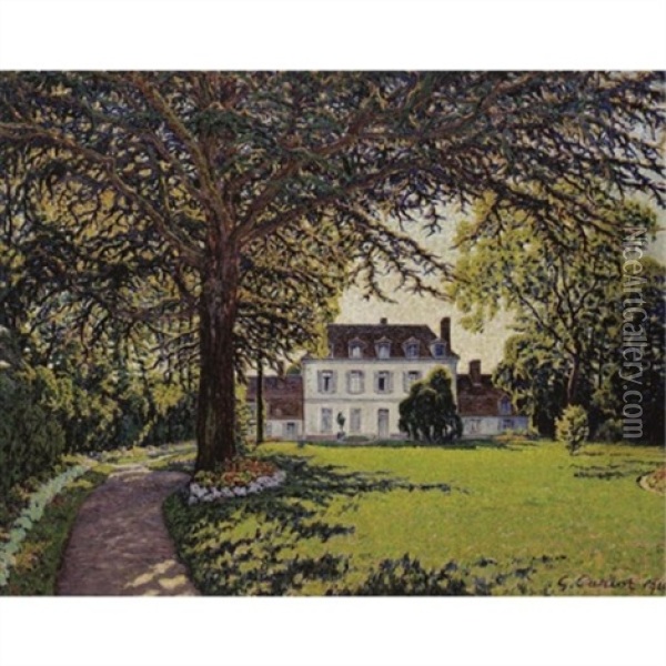 Le Parc Du Chateau A Perigny Oil Painting - Gustave Camille Gaston Cariot