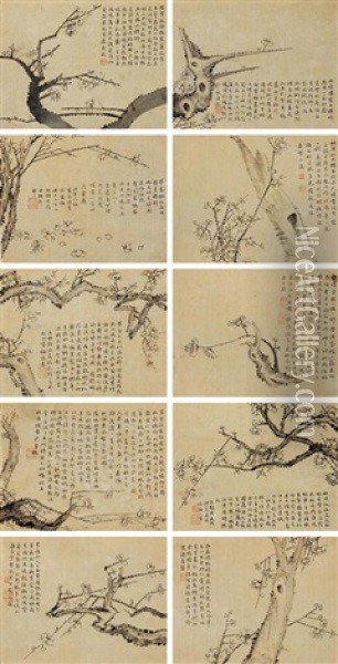 Plum Blossom (album Of 10) Oil Painting -  Wu Bin