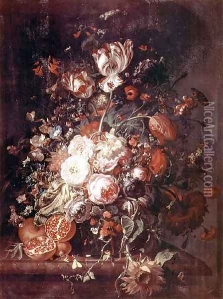 Flowers and Fruit Oil Painting - Rachel Ruysch