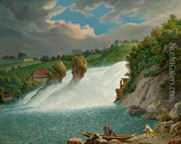 Der Rheinfall Bei Schaffhausen Oil Painting - Matthias Rudolf Toma