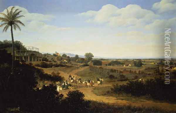 Panoramic View in Brazil Oil Painting - Frans Jansz. Post