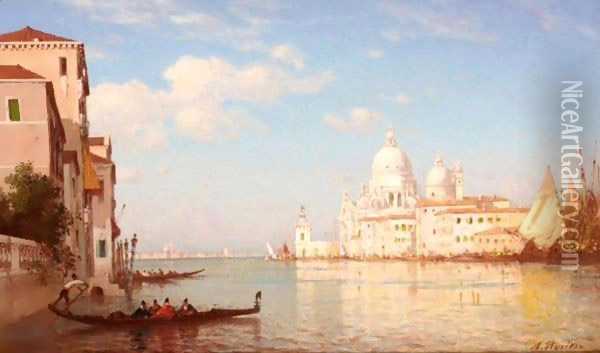 Santa Maria Della Salute, Venice Oil Painting - Amedee Rosier