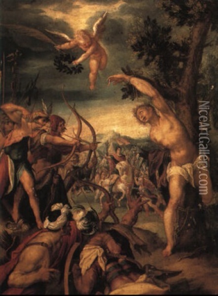 The Martyrdom Of St. Sebastian Oil Painting - Hans Von Aachen