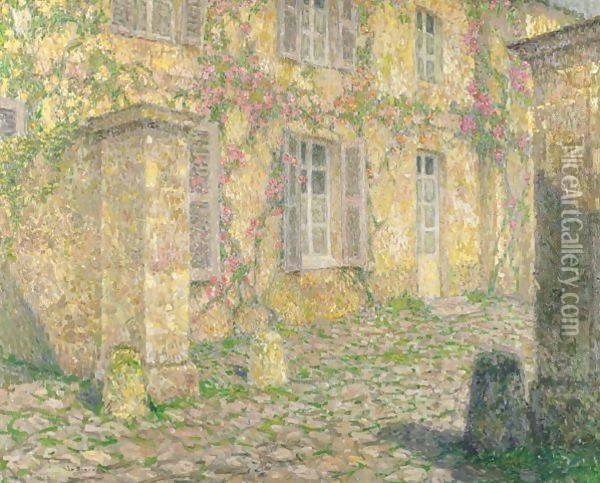 La Maison Aux Roses Oil Painting - Henri Eugene Augustin Le Sidaner