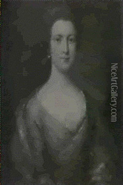 Portrait Of An Elegant Lady Oil Painting - Gainsborough Dupont