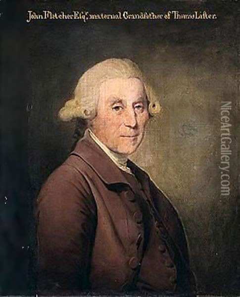 Portrait Of John Fletcher Oil Painting - Josepf Wright Of Derby