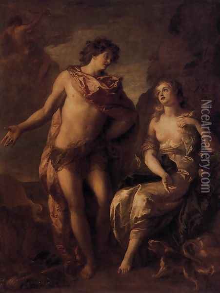Bacchus and Ariadne c. 1699 Oil Painting - Charles de La Fosse
