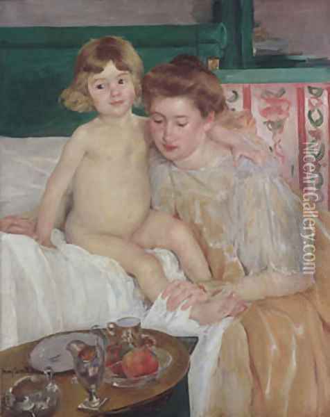 Mother and Child (Baby Getting Up from His Nap) Oil Painting - Mary Cassatt