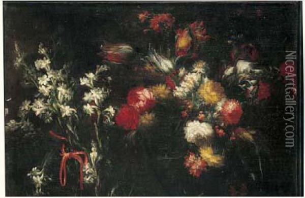 Nature Morte De Fleurs Oil Painting - Giuseppe Vincenzino