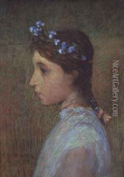 Portrait of Marguerite Le Sidaner Oil Painting - Henri Eugene Augustin Le Sidaner