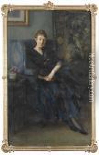 Portratt Av Anna Marg Muller Oil Painting - Gustav Oscar Bjorck