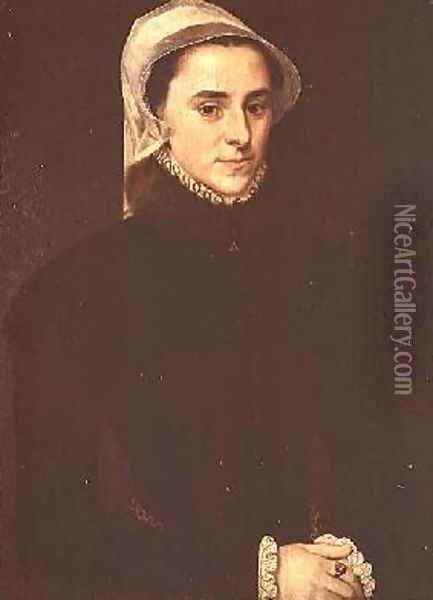 Portrait of Jeanne Lullier 1557 Oil Painting - Anthonis Mor Van Dashorst