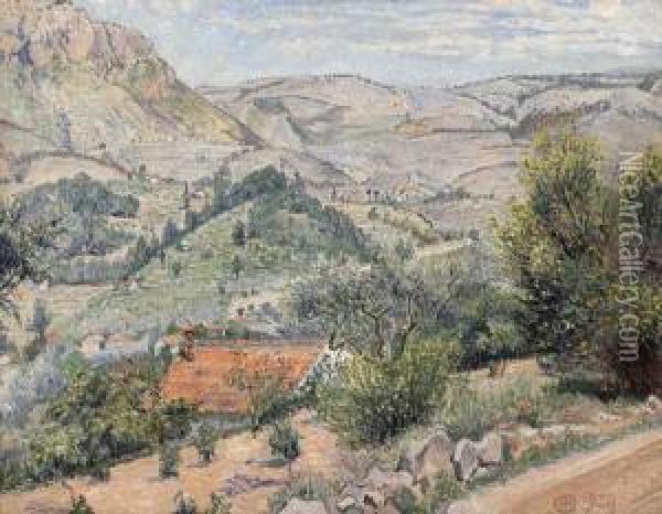View Of Revest Oil Painting - Lucien Pissarro