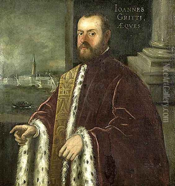 Portrait of Joannes Gritti Oil Painting - Domenico Tintoretto