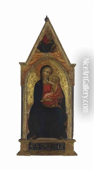 The Madonna And Child With God The Father Above Oil Painting - Giovanni dal Ponte