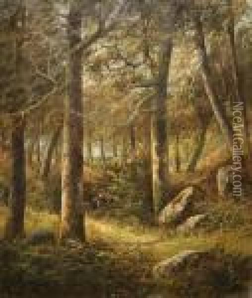 In The Woods Oil Painting - Joseph Thors
