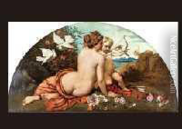 Venus And Cupid Oil Painting - Daniel Hock