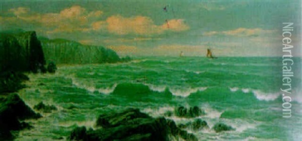 A Coastal View Oil Painting - David James