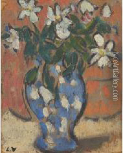 Vase De Fleures Blanches Oil Painting - Louis Valtat