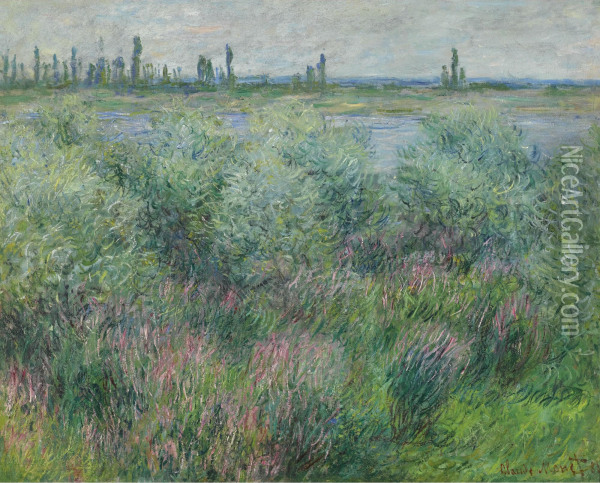 Berges De La Seine Pres De Vetheuil Oil Painting - Claude Oscar Monet