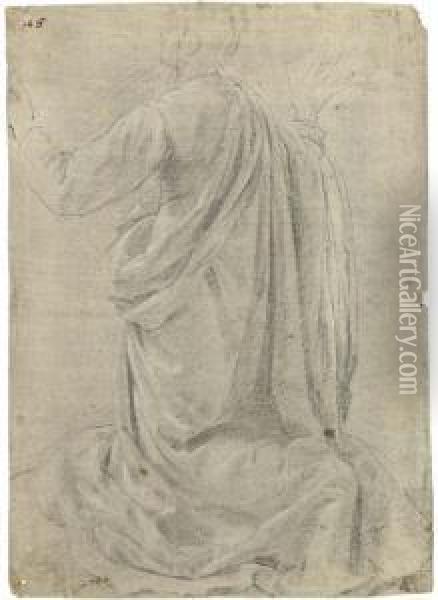 A Kneeling Figure Seen From Behind, His Arms Raised Oil Painting - (Jacopo Chimenti) Empoli