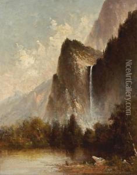 Bridal Veil Falls Oil Painting - Thomas Hill