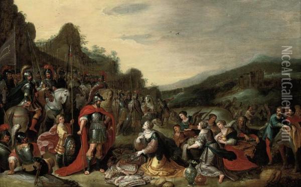 David And Abigail Oil Painting - Frans II Francken