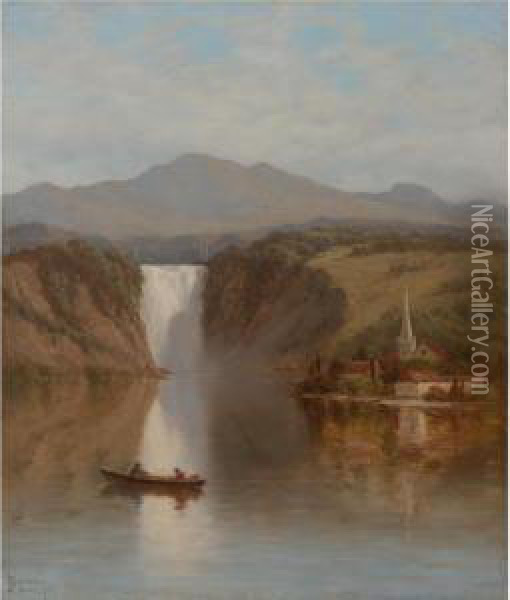 On The Hudson Oil Painting - James David Smillie