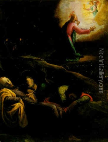 The Agony In The Garden Oil Painting - Federico Zuccaro