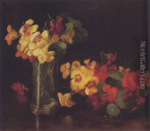 Nasturtiums Oil Painting - Frederick M. Fenety