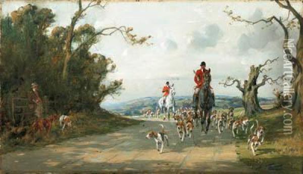 Going To The Meet Oil Painting - George Wright