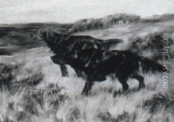 Two Dogs On A Point Oil Painting - Thomas Blinks