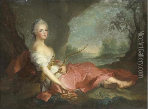Madame Adelaide En Diane Oil Painting - Jean-Marc Nattier