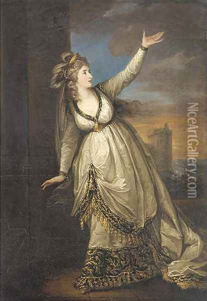 Portrait of Mrs Siddons in the character of Euphrasia in the Grecian Daughter Oil Painting - William Hamilton